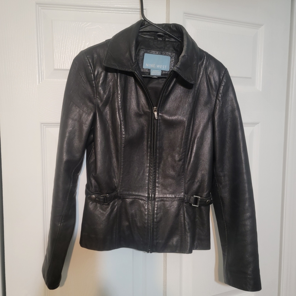 Nine West Women's Dark Leather Jacket
